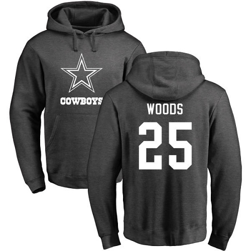 Men Dallas Cowboys Ash Xavier Woods One Color #25 Pullover NFL Hoodie Sweatshirts